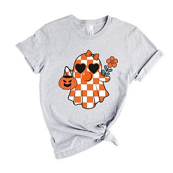Checkered Girl Ghost Short Sleeve Graphic Tee
