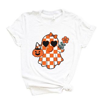 Checkered Girl Ghost Short Sleeve Graphic Tee
