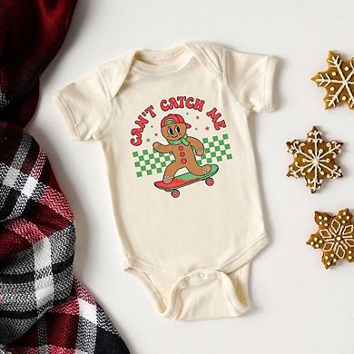 Gingerbread Man Skateboard Baby Bodysuit