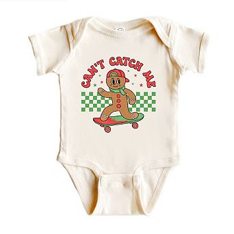 Gingerbread Man Skateboard Baby Bodysuit