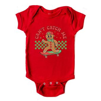Gingerbread Man Skateboard Baby Bodysuit