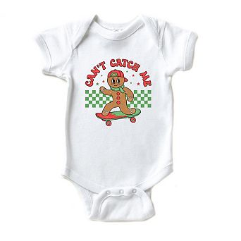 Gingerbread Man Skateboard Baby Bodysuit