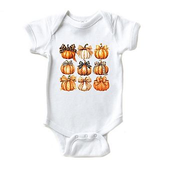 Coquette Fall Pumpkin Chart Baby Bodysuit