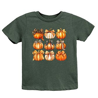 Coquette Fall Pumpkin Chart Toddler Short Sleeve Graphic Tee