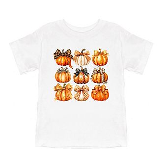 Coquette Fall Pumpkin Chart Toddler Short Sleeve Graphic Tee