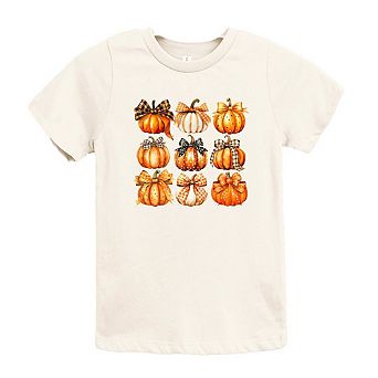 Coquette Fall Pumpkin Chart Youth Short Sleeve Graphic Tee