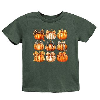 Coquette Fall Pumpkin Chart Youth Short Sleeve Graphic Tee