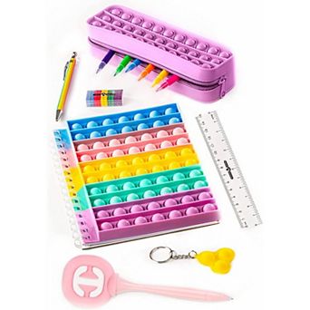 Fidget Pop Stationery Set, Pop Fidget Toy Set With Fidget Notebook
