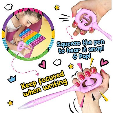 Fidget Pop Stationery Set, Pop Fidget Toy Set With Fidget Notebook