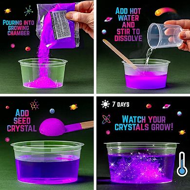31-Pieces Grow Your Own Crystals Galaxy Terrarium Kit, Ideal Holiday Gift