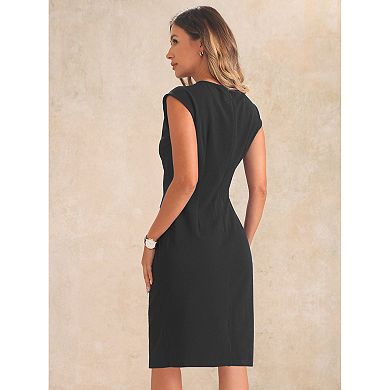 Summer Dresses For Women Rear Split Knee Length Elegant Tank Bodycon Midi Dress