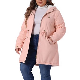 Women's Plus Size Parkas Jackets Faux Fur Lined Long Coats Casual Anorak Coat Outerwear with Hood