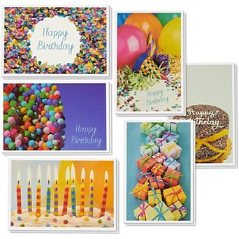 48 Birthday Greeting Card Bulk Blank Inside W/envelopes 6 Colorful Photos, 4"x6"