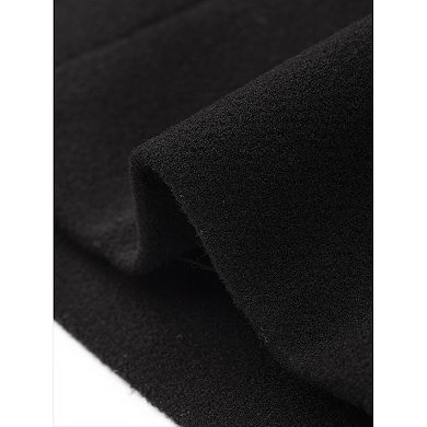 Pea Coat For Women's Woolen Blend Classic Collar Double Breasted Overcoat Winter Outerwear