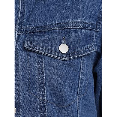 Long Denim Jacket For Women's Oversized Long Sleeve Pocket Jean Jacket