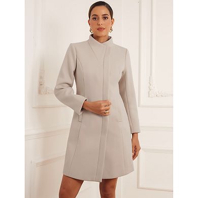 Stand Collar Coat For Women's Long Sleeve Winter Outerwear