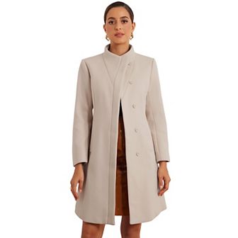 Stand Collar Coat For Women's Long Sleeve Winter Outerwear