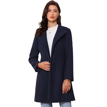 Stand Collar Coat for Women's Long Sleeve Winter Outerwear