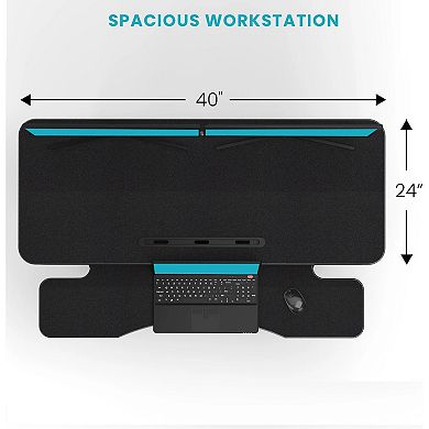 VersaDesk Power Riser 40"W Electric Adjustable Standing Desk Converter, Black