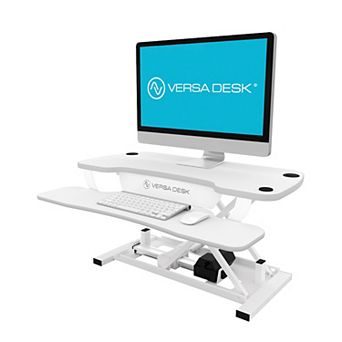 VersaDesk PowerPro 36"W Electric Adjustable Standing Desk Converter, White