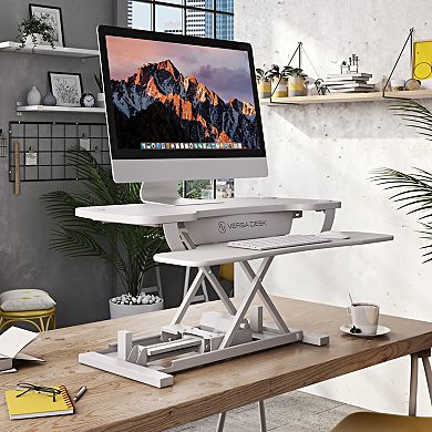 VersaDesk PowerPro 36"W Electric Adjustable Standing Desk Converter, White