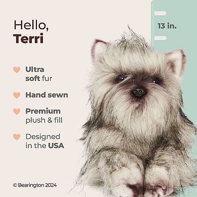 13 inches Puppy Dog Cairn Terrier Realistic Stuffed Animal, For Ages 3-14