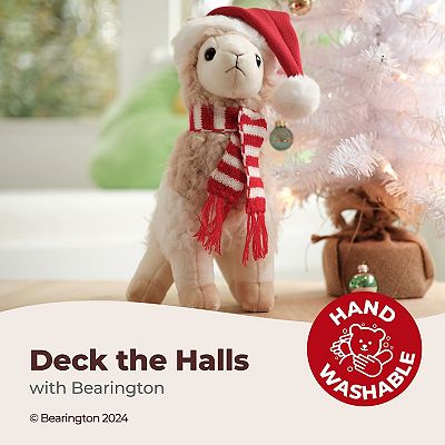 Bearington Holly Llama Plush Holiday Llama Stuffed Animal 10 Inches