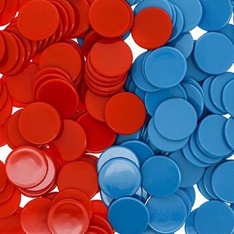 250 pc 1 Inch Bingo Chips Red Blue Plastic Counters For Maths Counting Learning