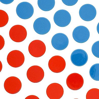 250 Pcs 1 Inch Bingo Chips Red Blue Plastic Counters For Maths Counting Learning