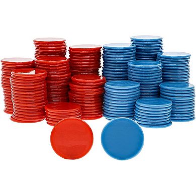 250 Pcs 1 Inch Bingo Chips Red Blue Plastic Counters For Maths Counting Learning