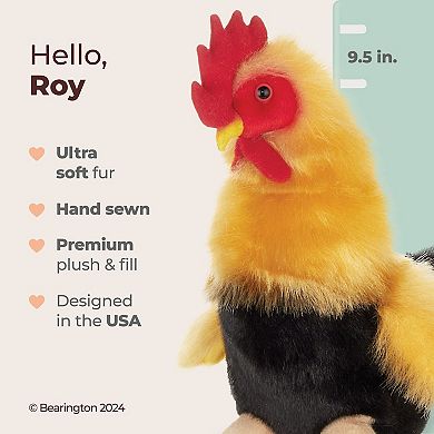 9.5" Rooster, Roy Yellow and Black Plush Stuffed Animal, For Ages 3-14