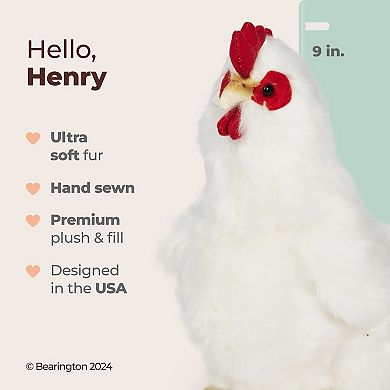 9 Inches Hen Plush, Henry Plush White Hen Stuffed Animal