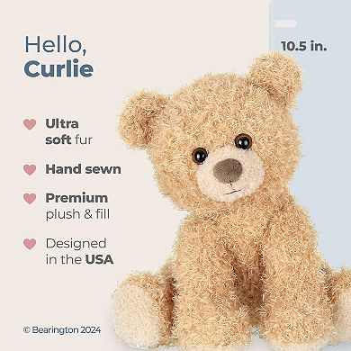 Curlie Plush Teddy Bear Ultra-Soft Stuffed Animal, 10.5 Inch