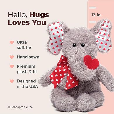 13" Valentine's Day Elephant, Hugh Loves You