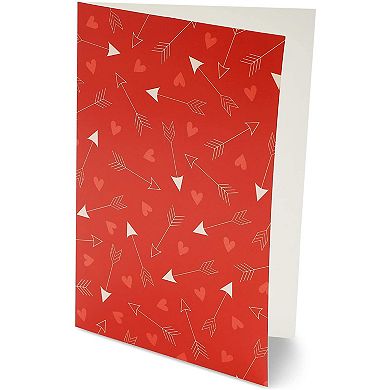 36x Valentine's Day Greeting Cards Blank With Red Envelopes, Heart Pattern 4x6"