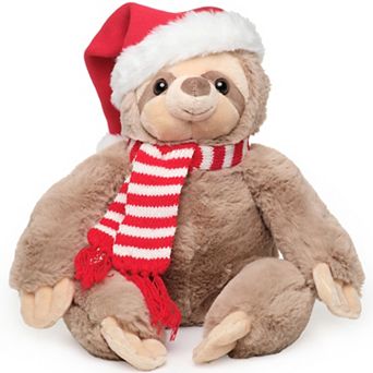 Santa Sloth Stuffed Animal Plushie, 16 Inch Christmas Sloth, Christmas Gift