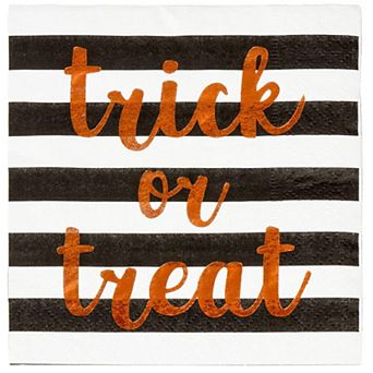 50 Pack Halloween Paper Napkins, Trick Or Treat Cocktail Party Supplies 5x5”