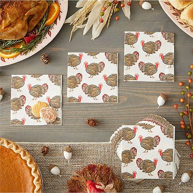 Thanksgiving Napkins -100 Paper Disposable Dinner Cocktail Luncheon Party Napkin