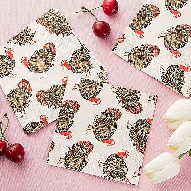 Thanksgiving Napkins -100 Paper Disposable Dinner Cocktail Luncheon Party Napkin