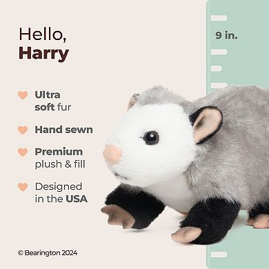 9" Opossum, Harry Plush Stuffed Animal With Ultra-soft Faux-fur
