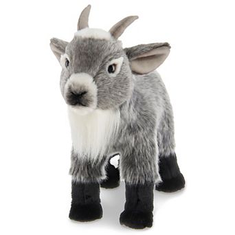 12" Goat, Garret Gray Plush Stuffed Animal With Soft Fur