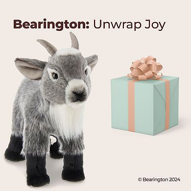 12" Goat, Garret Gray Plush Stuffed Animal With Soft Fur