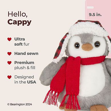 Cappy Plush Penguin Stuffed Animal, 9.5" Stuffed Penguin Christmas Gift for Kids