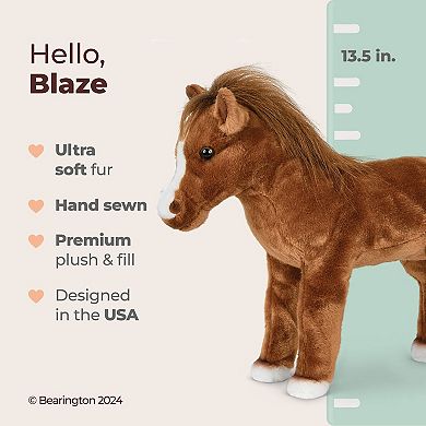 Blaze Plush Stuffed Animal Brown Horse 13.5 inches, For Ages 1-14