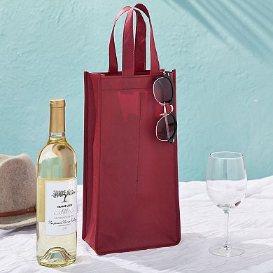 10 Pack Non-woven Red Double Wine Bottle Travel Tote Carrying Bag For Party Gift