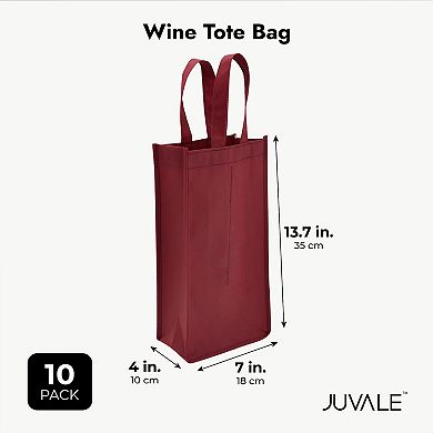 10 Pack Non-woven Red Double Wine Bottle Travel Tote Carrying Bag For Party Gift