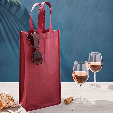 10 Pack Non-woven Red Double Wine Bottle Travel Tote Carrying Bag For Party Gift
