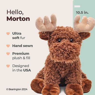 10.5 Inches Morton Stuffed Animal Moose With Premium Plush
