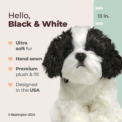Black & White Dog 11" Stuffed Animals - Stuffed Shih Tzu That Look Real Shitzu