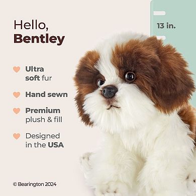 Bearington Collection Barkston The Shih Tzu Stuffed Animal, 13" Stuffed Dog